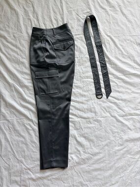 White House Black Market - Dark Grey Ankle Cargo Pants with Belt